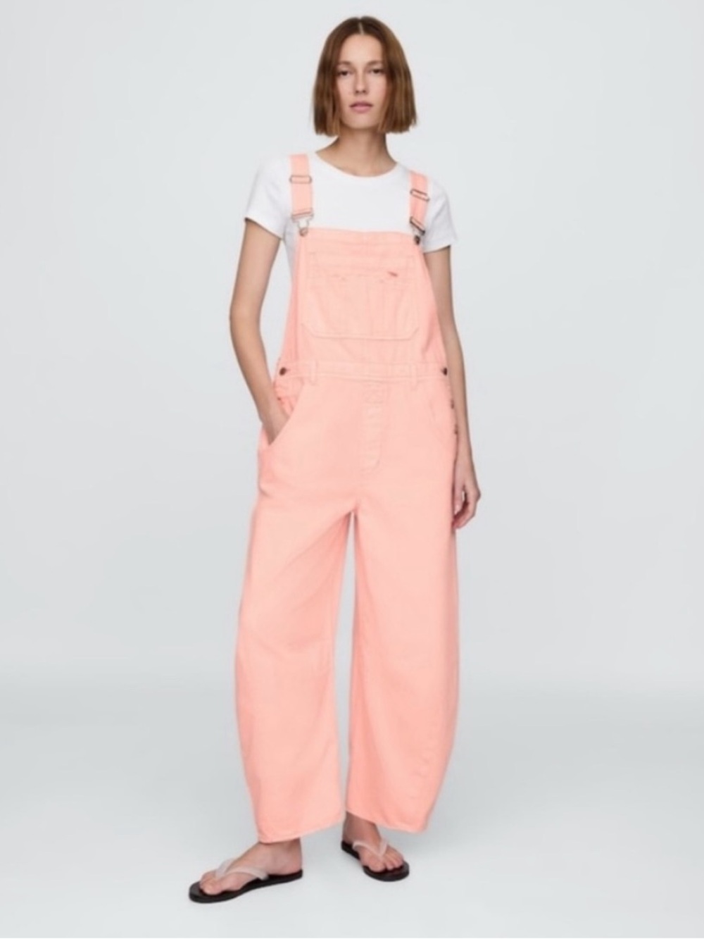 GAP Peach/coral Denim Overalls